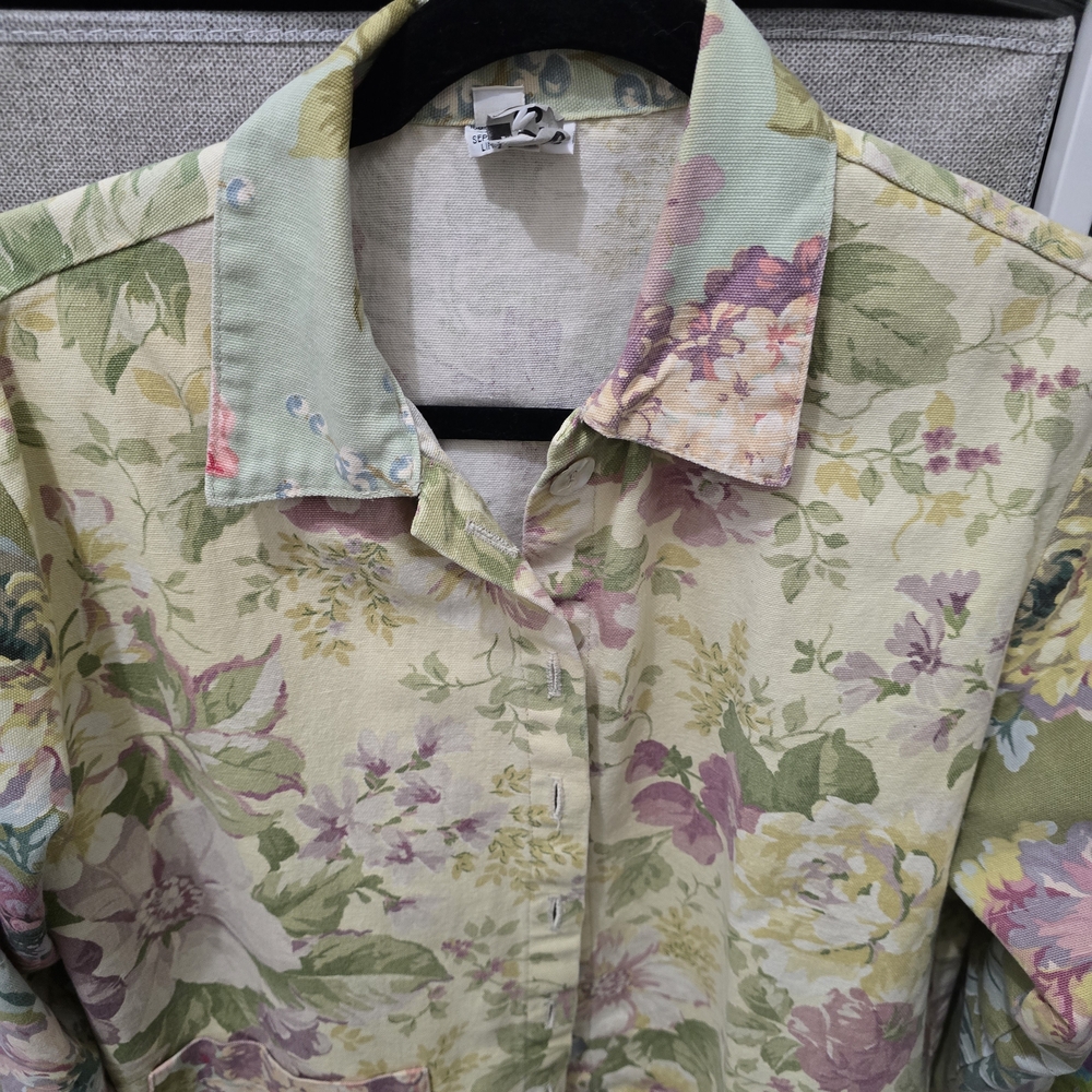 LINEN!!! Pastel Floral Linen Shirt